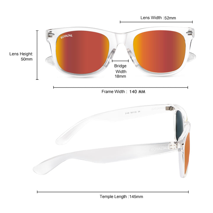 Clear wayfarer sunglasses with orange lenses, photo 6