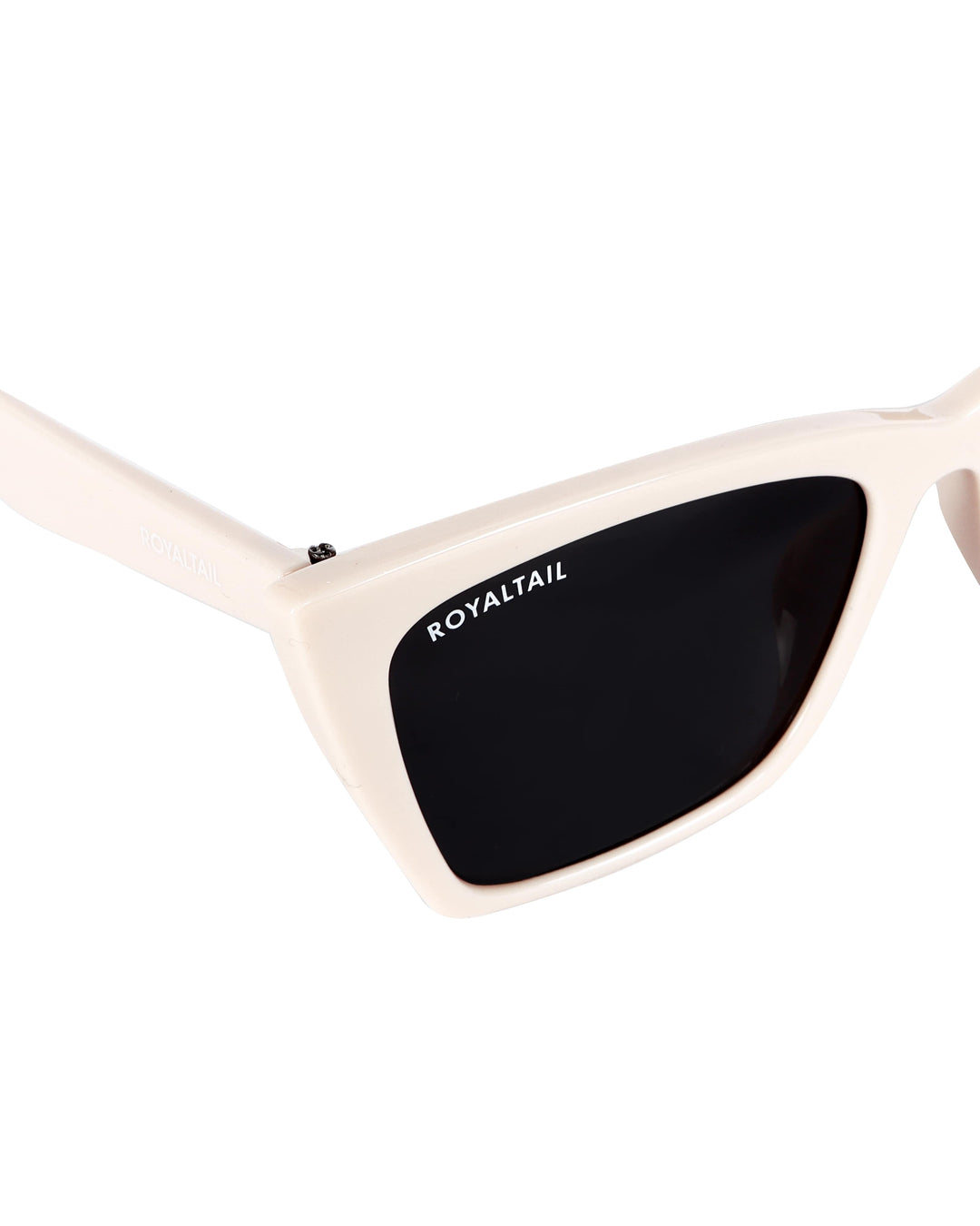Cream cat-eye sunglasses with black lenses, photo 4