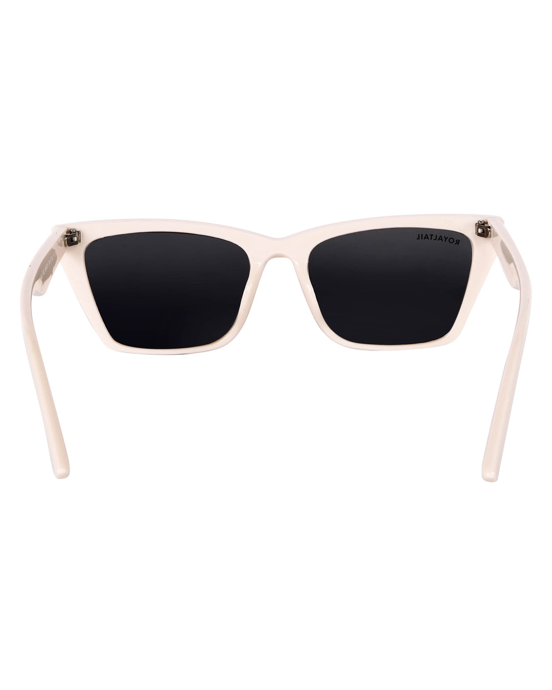 Cream cat-eye sunglasses with black lenses, photo 5