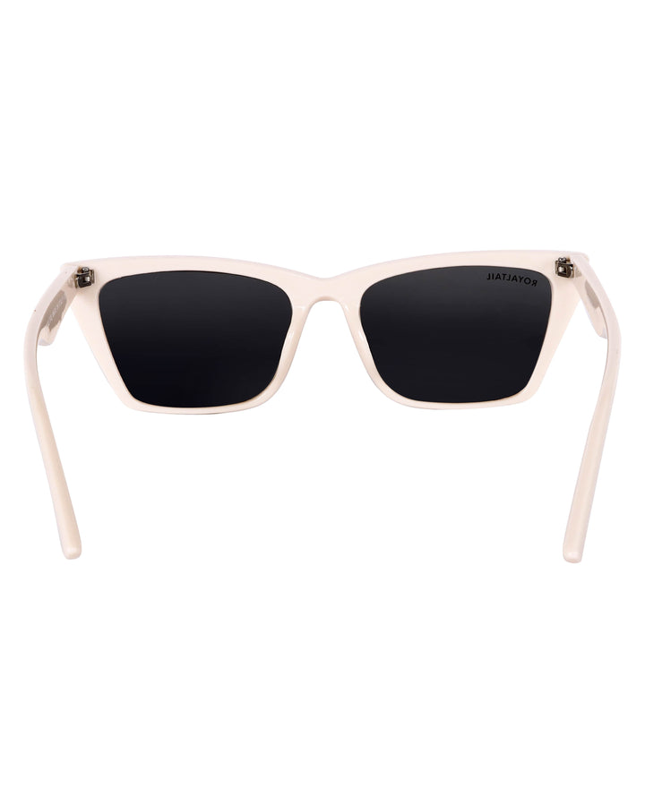 Cream cat-eye sunglasses with black lenses, photo 5