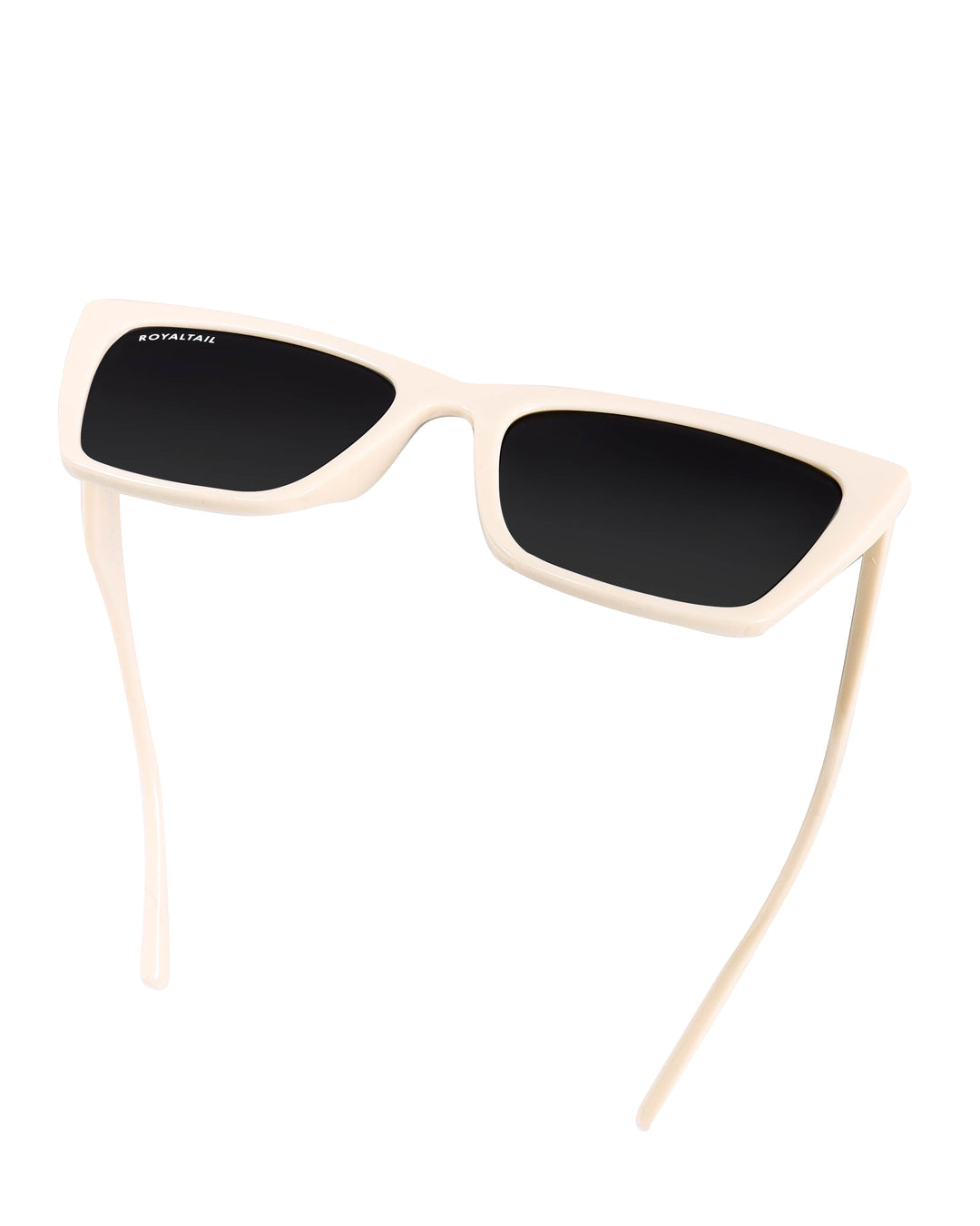 Cream cat-eye sunglasses with black lenses, photo 6