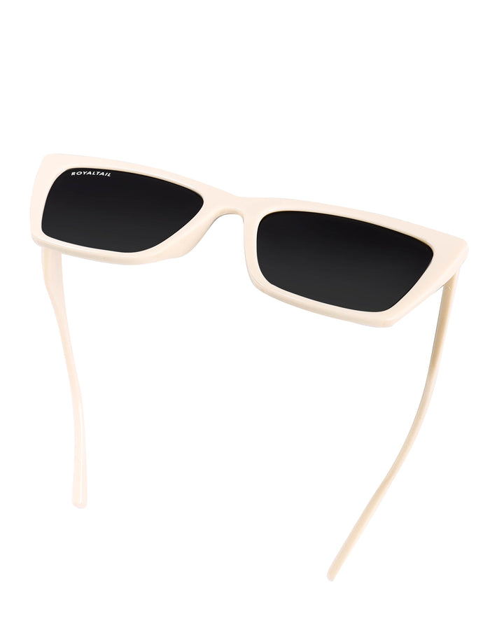 Cream cat-eye sunglasses with black lenses, photo 6