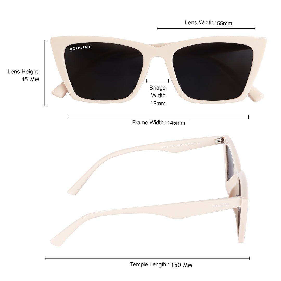 Cream cat-eye sunglasses with black lenses, photo 9