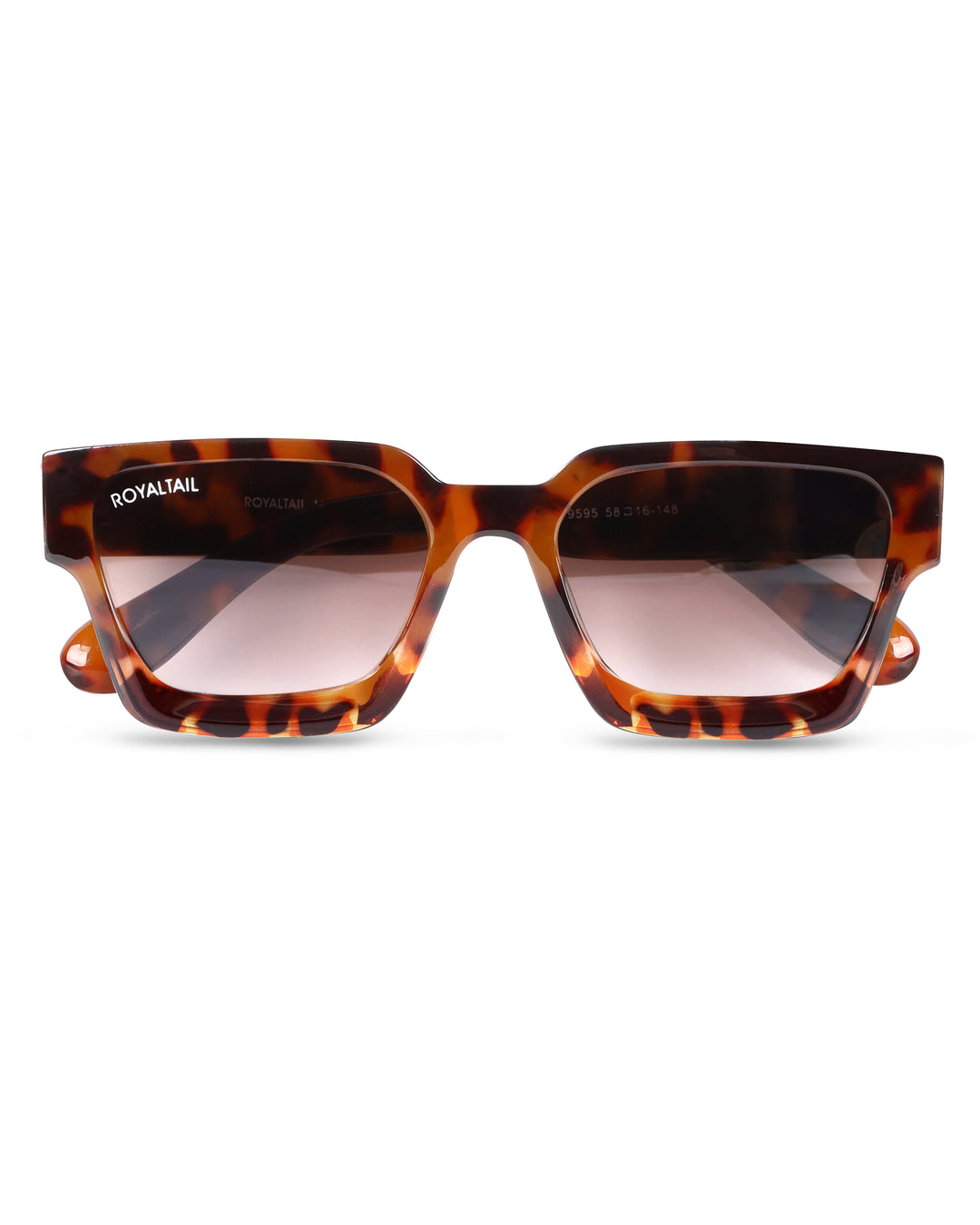 ROYALTAIL dark tortoise thick square sunglasses, brown lens