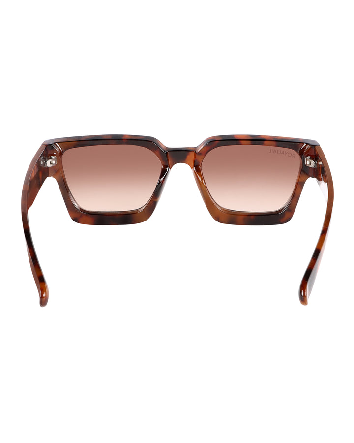 Dark tortoise thick square sunglasses with brown lenses, photo 5