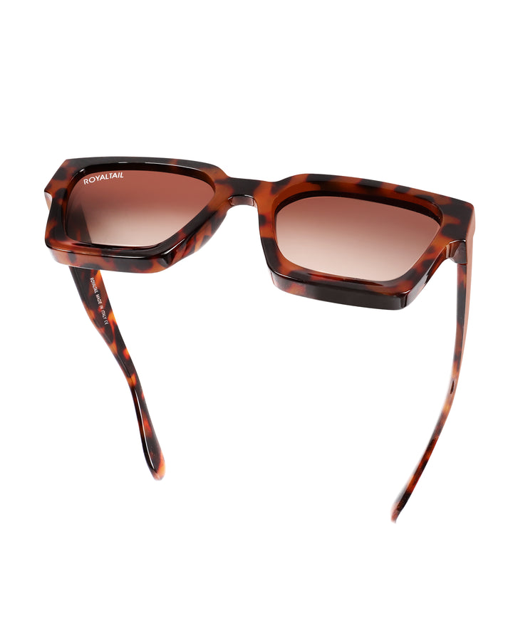 Dark tortoise thick square sunglasses with brown lenses, photo 6