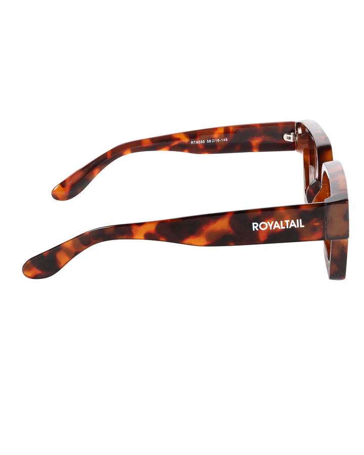 Dark tortoise thick square sunglasses with brown lenses, photo 7