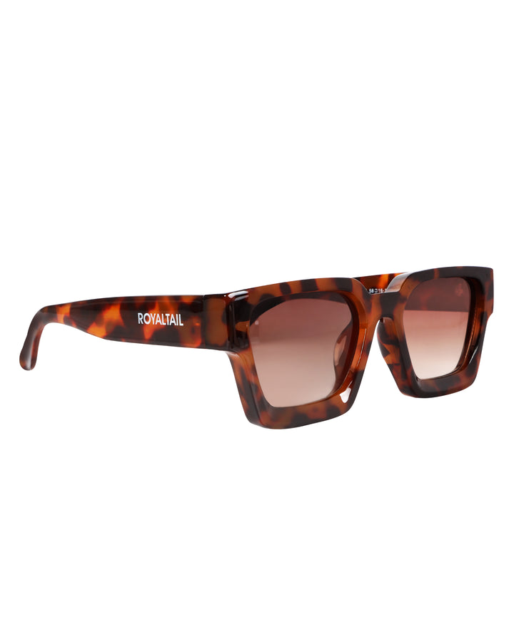 Dark tortoise thick square sunglasses with brown lenses, photo 8