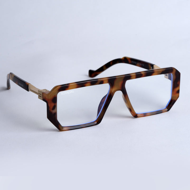 ROYALTAIL demi brown rectangle glasses, clear lens