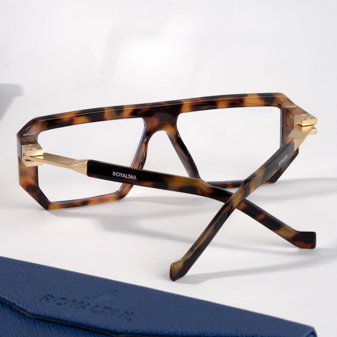Demi brown rectangle glasses with clear lenses, photo 4