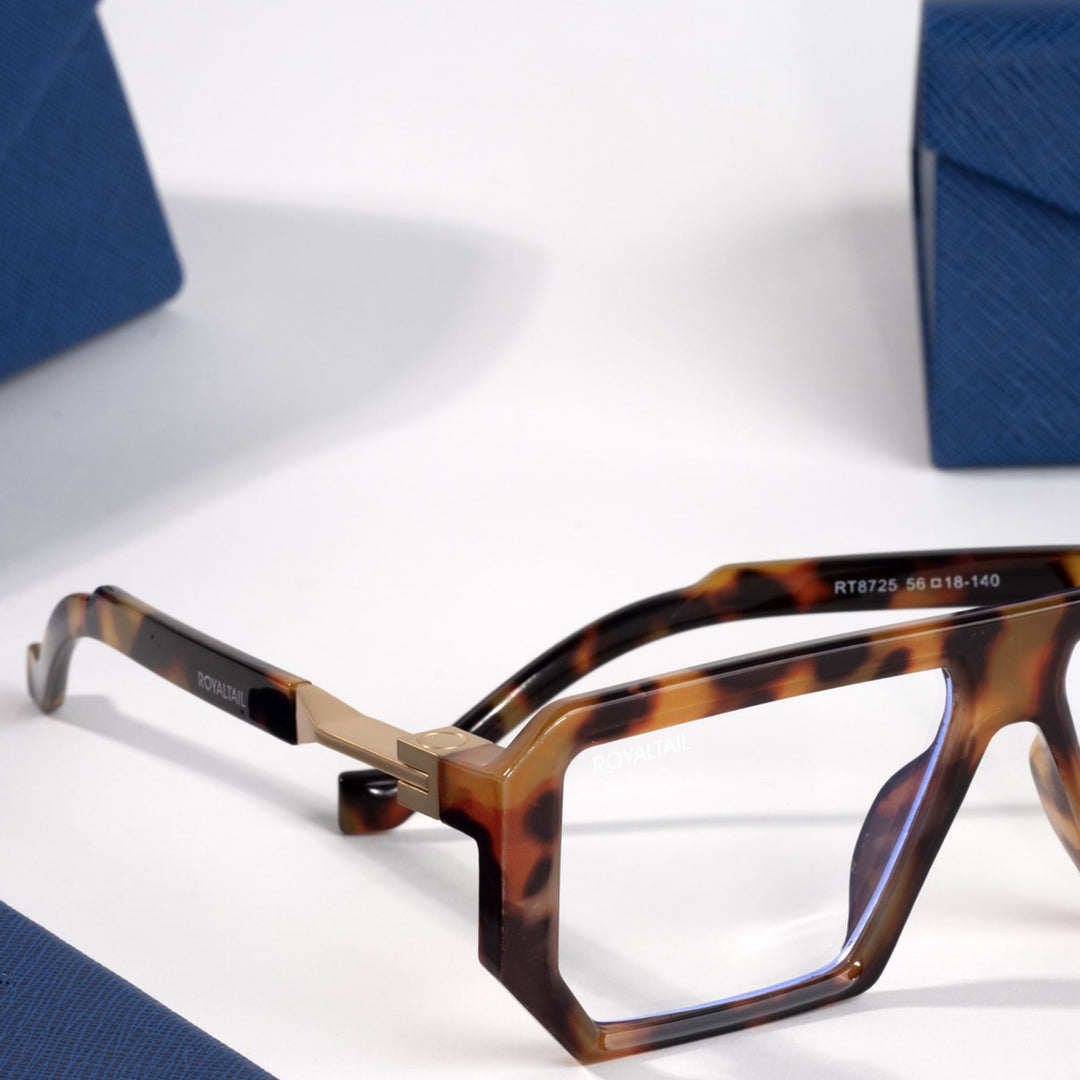 Demi brown rectangle glasses with clear lenses, photo 5