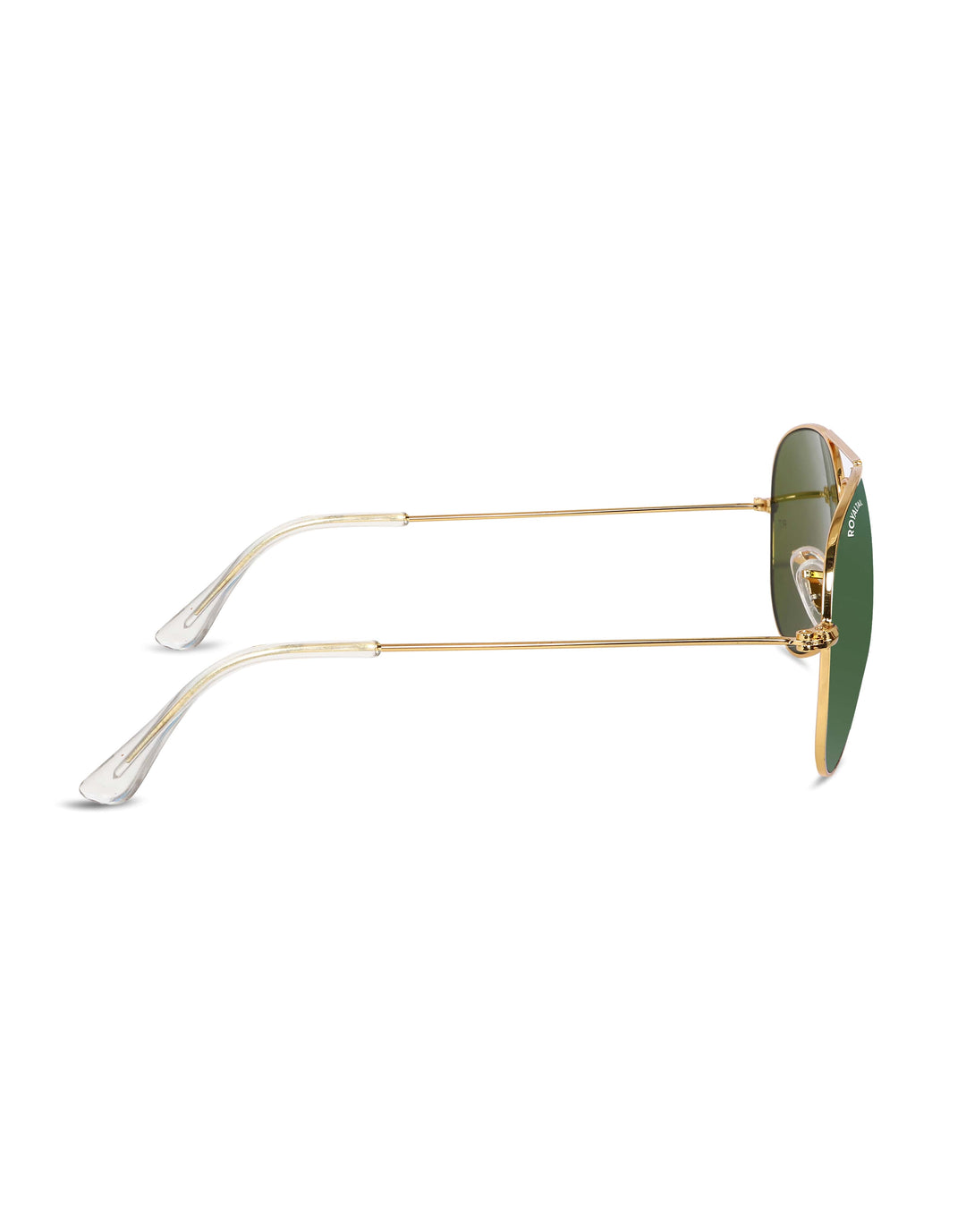 Gold aviator sunglasses with green lenses, photo 10