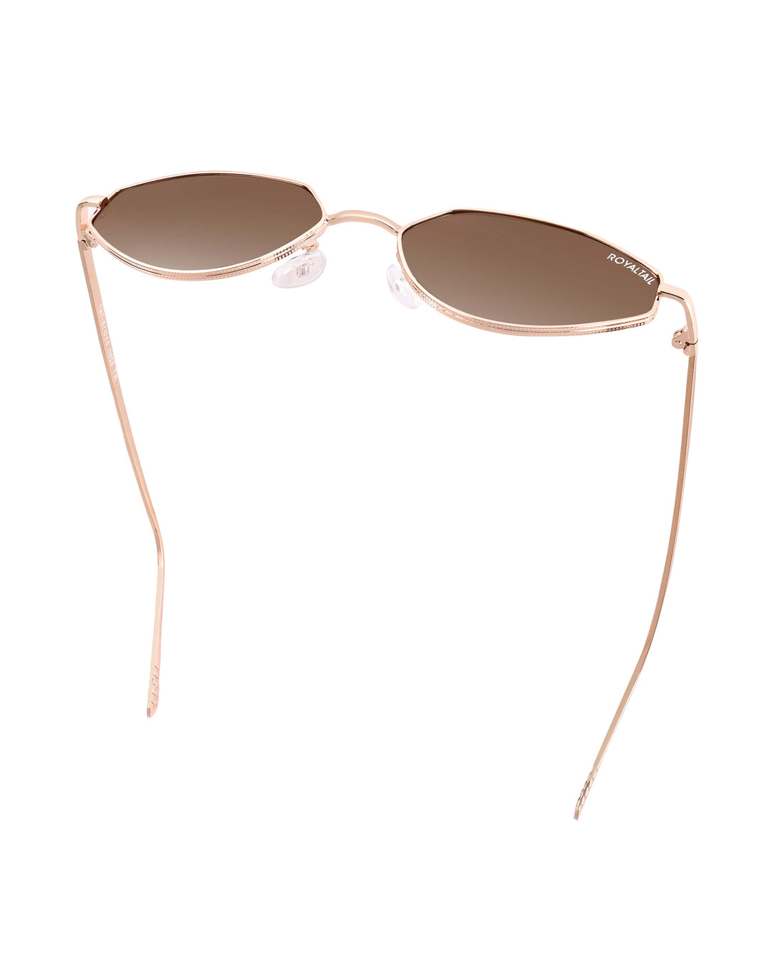 Gold metal cat-eye sunglasses with brown lenses, photo 6