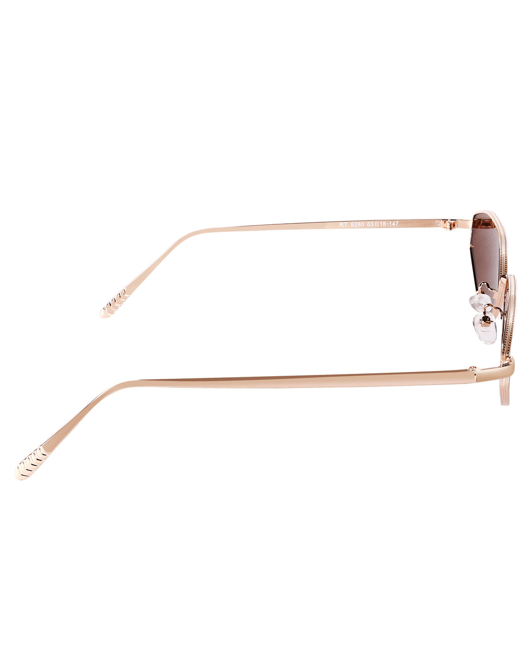 Gold metal cat-eye sunglasses with brown lenses, photo 7