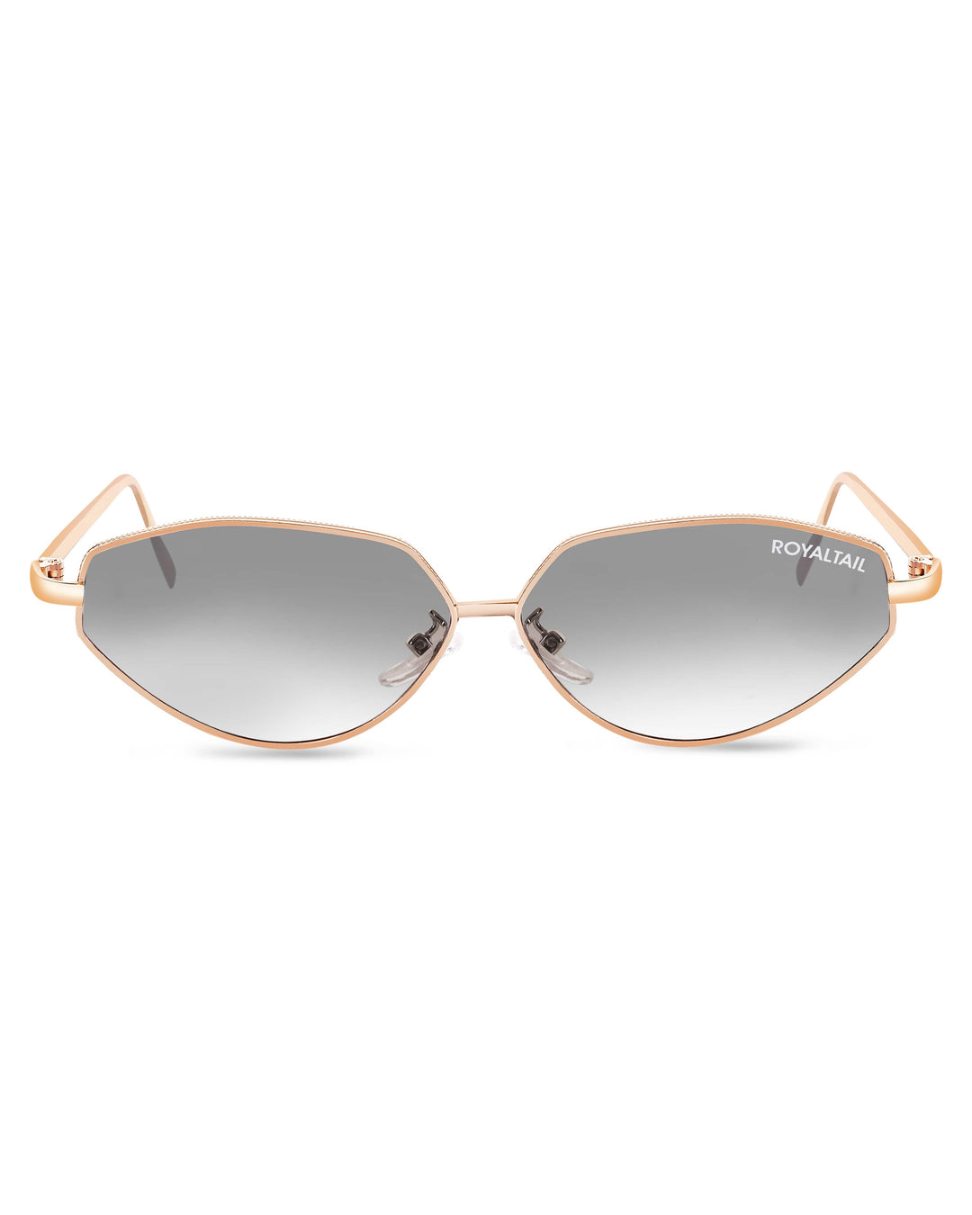 Gold metal cat-eye sunglasses with grey lenses – ROYALTAIL