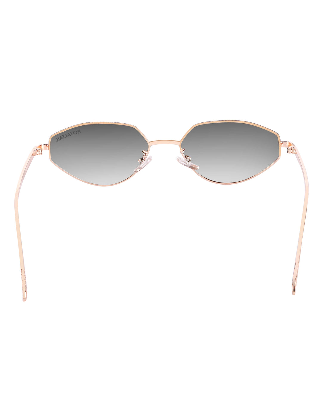 Gold metal cat-eye sunglasses with grey lenses, photo 5