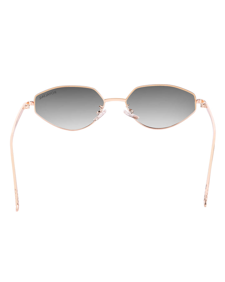 Gold metal cat-eye sunglasses with grey lenses, photo 5
