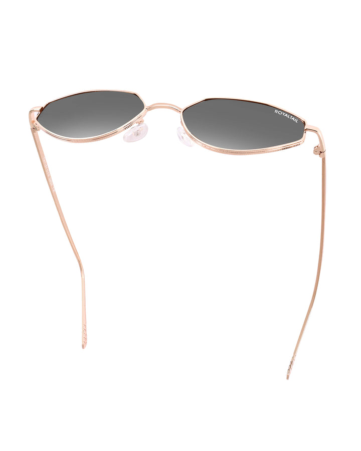Gold metal cat-eye sunglasses with grey lenses, photo 6