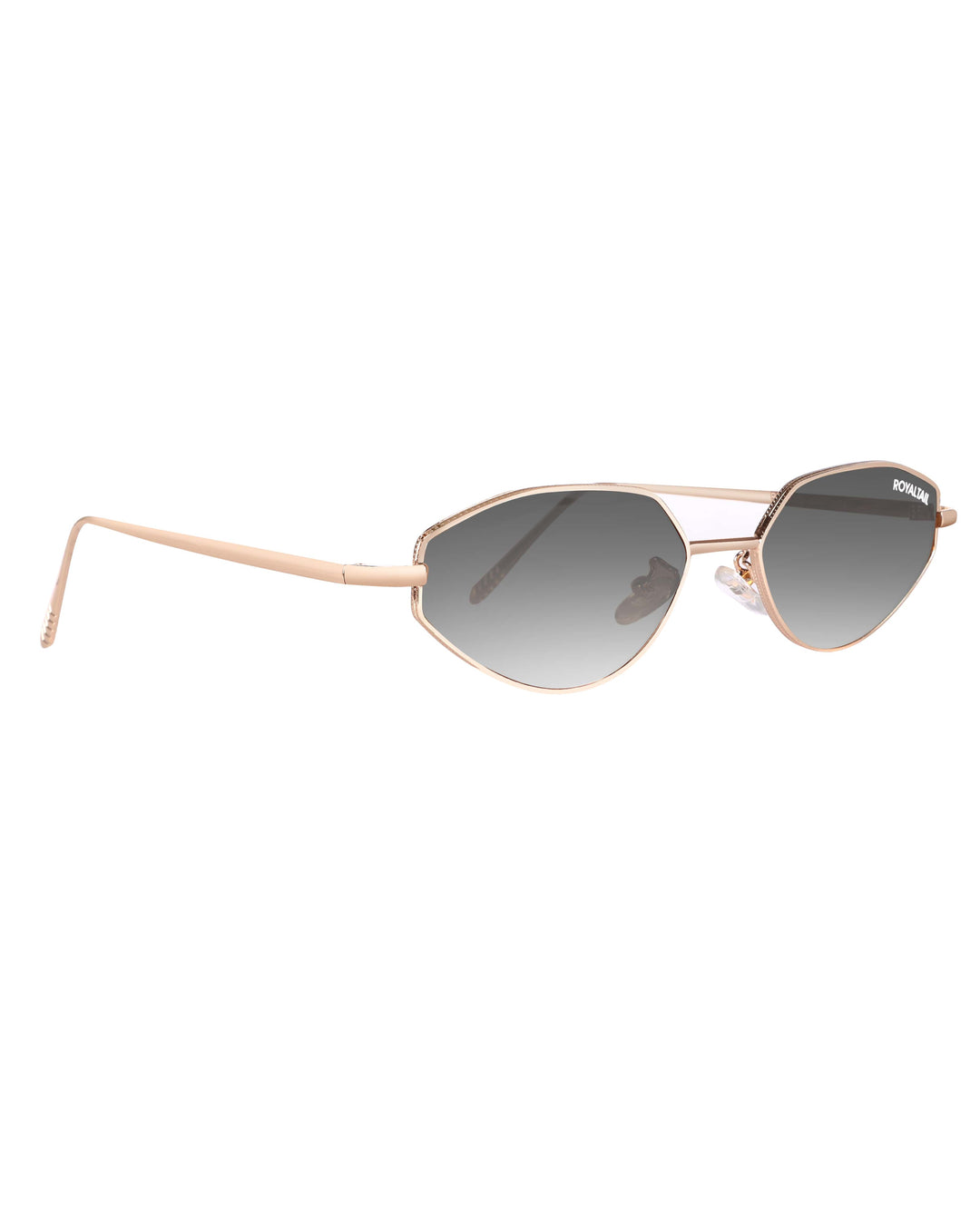 Gold metal cat-eye sunglasses with grey lenses, photo 8