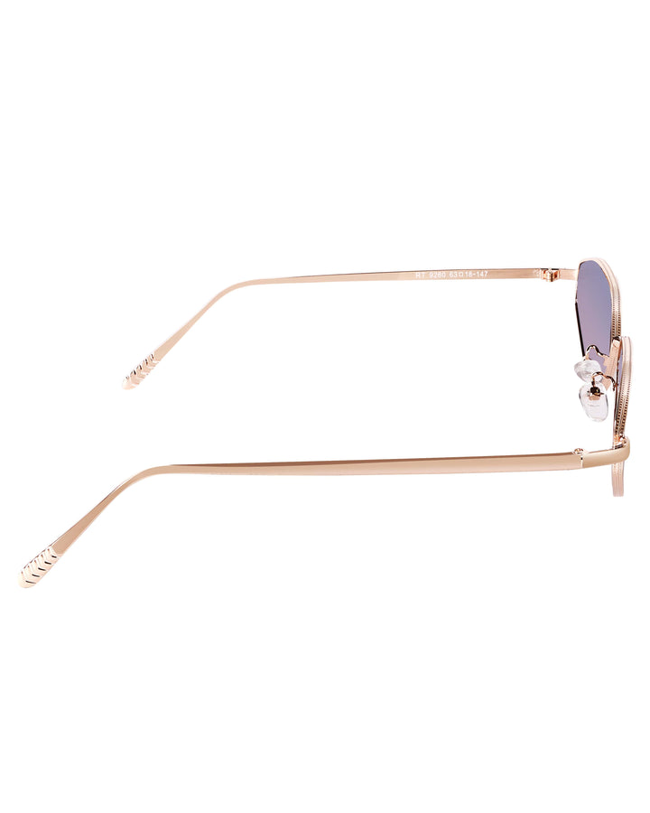 Gold metal cat-eye sunglasses with pink lenses, photo 7