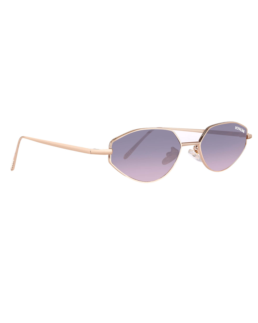 Gold metal cat-eye sunglasses with pink lenses, photo 8