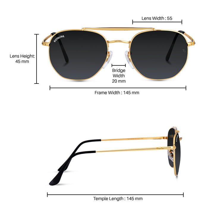 Gold round sunglasses with black lenses, photo 10