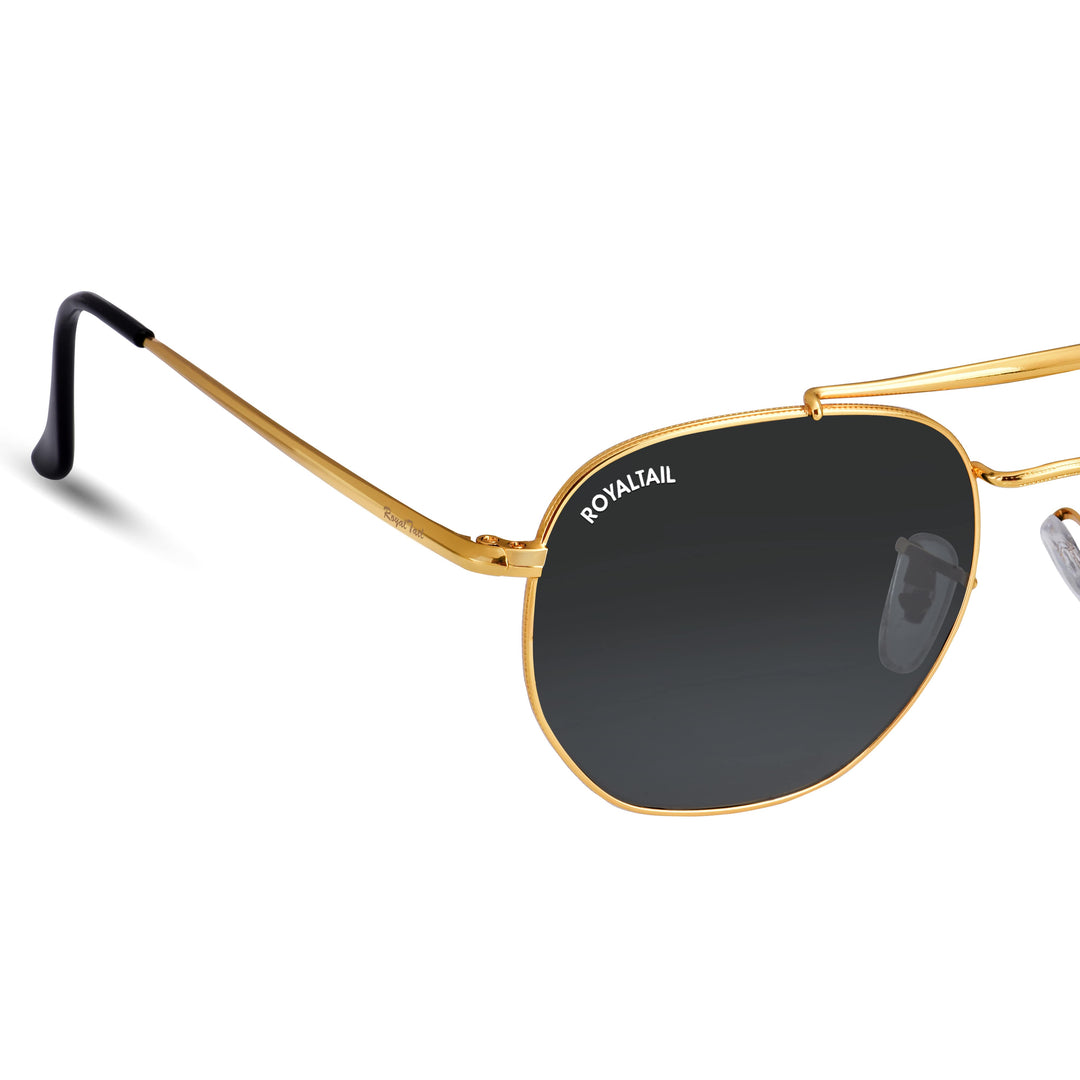 Gold round sunglasses with black lenses, photo 8