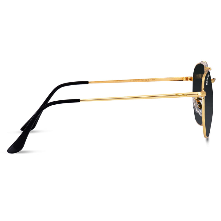 Gold round sunglasses with black lenses, photo 9