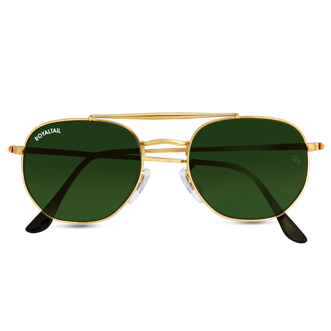 Gold round sunglasses with green lenses, photo 6