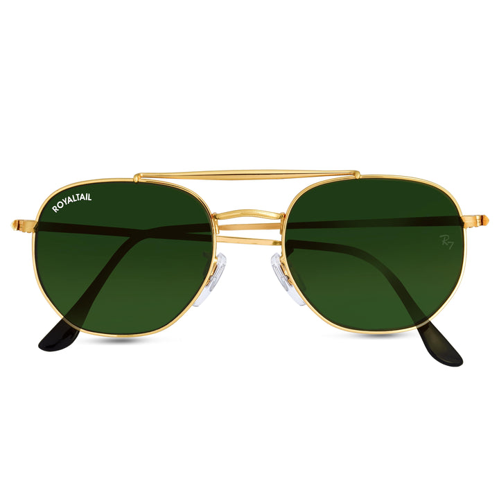 Gold round sunglasses with green lenses, photo 6