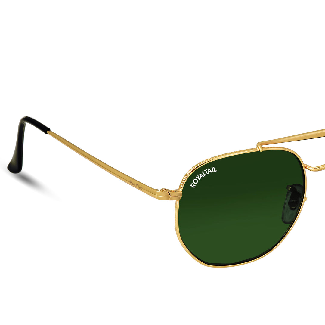 Gold round sunglasses with green lenses, photo 8