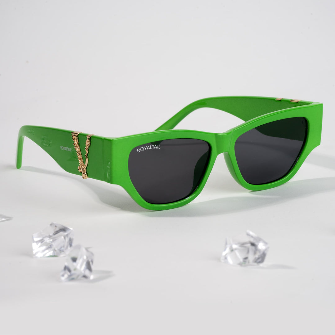 Green cat-eye sunglasses with black lenses – ROYALTAIL