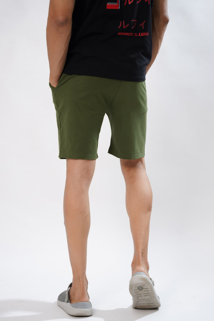 Men's Green Cotton Swim Shorts