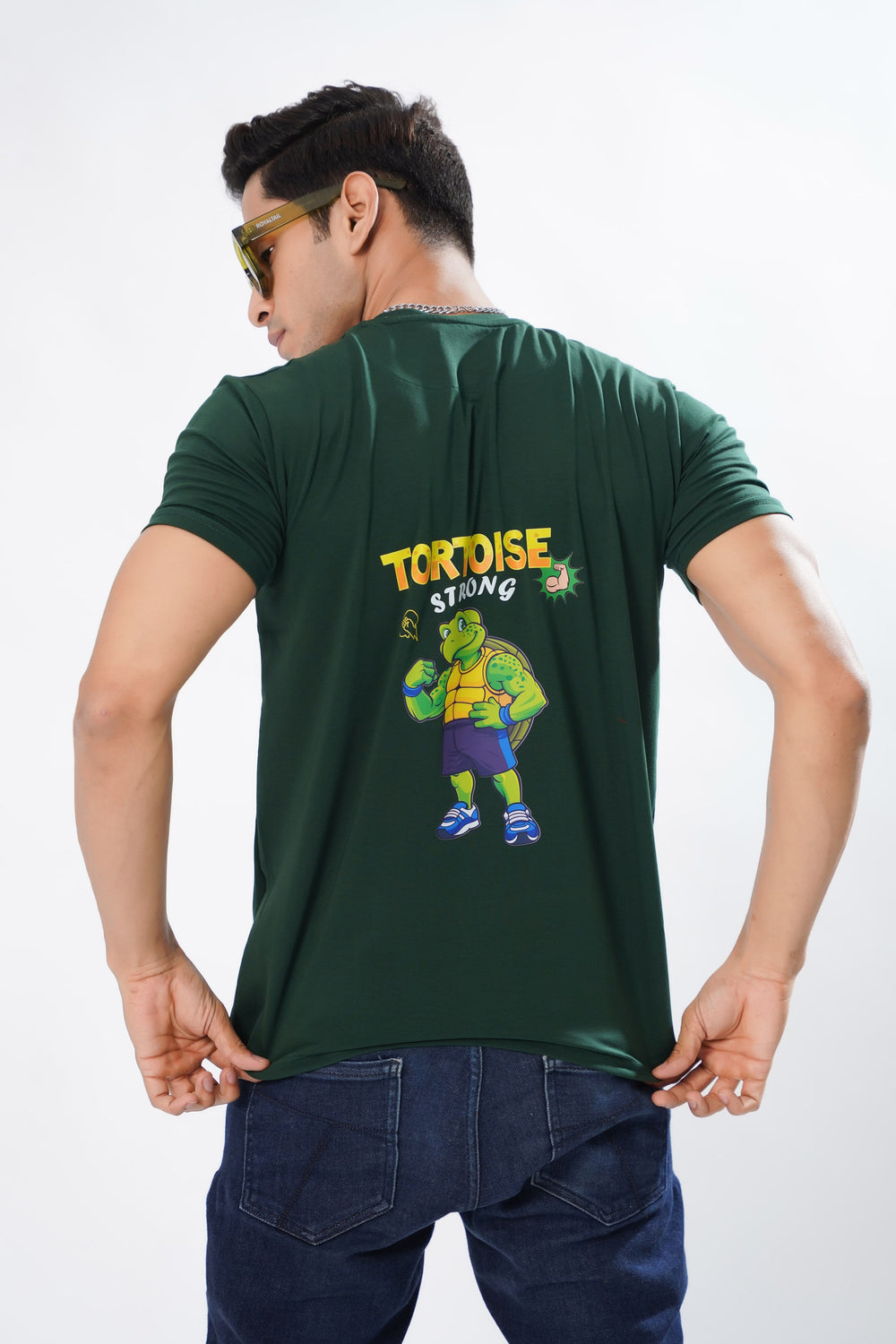 Men's Green Turtle Print Organic Cotton T-Shirt