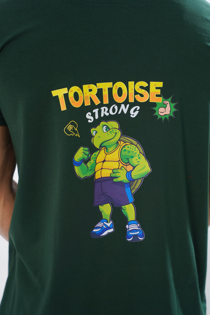 Green Turtle Print Organic Cotton T-Shirt for men, photo 4
