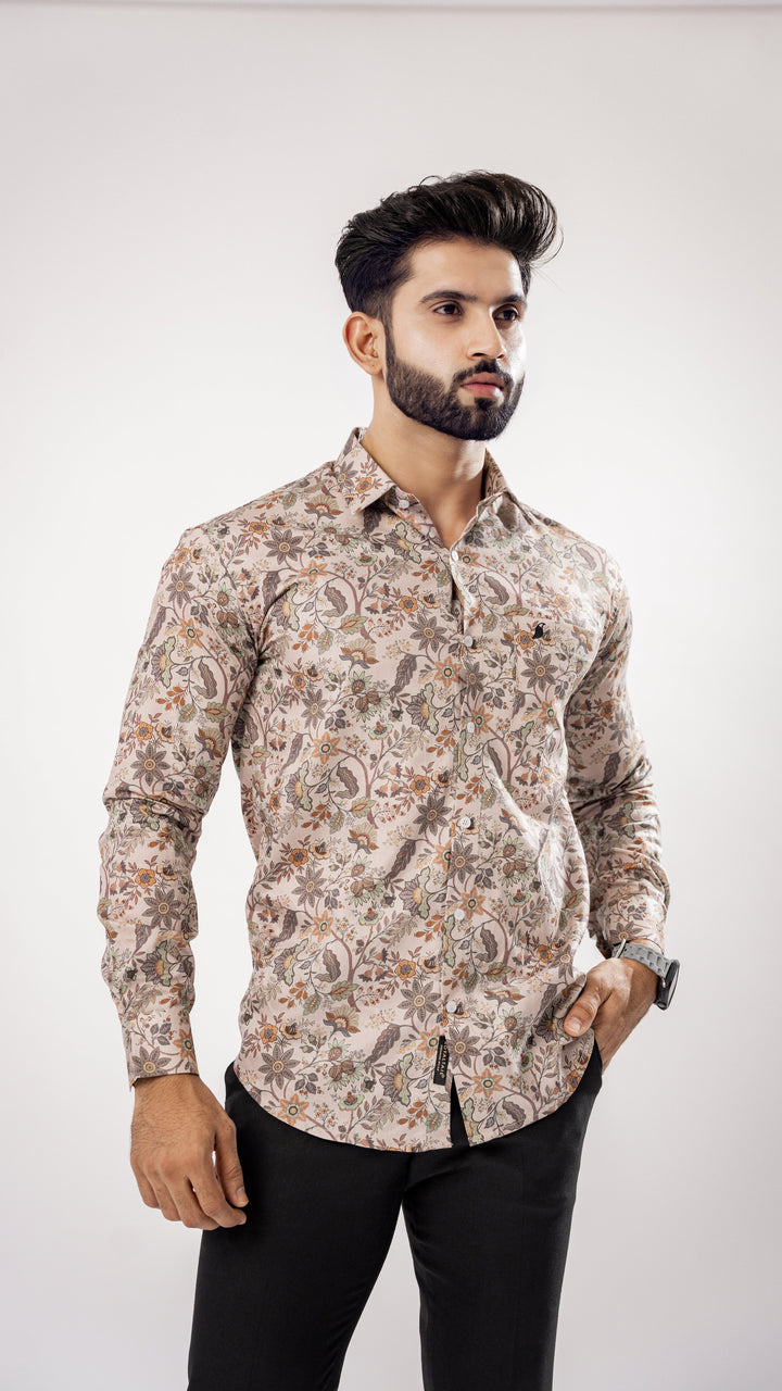 Grey Paisley Print Cotton Shirt for men, photo 4