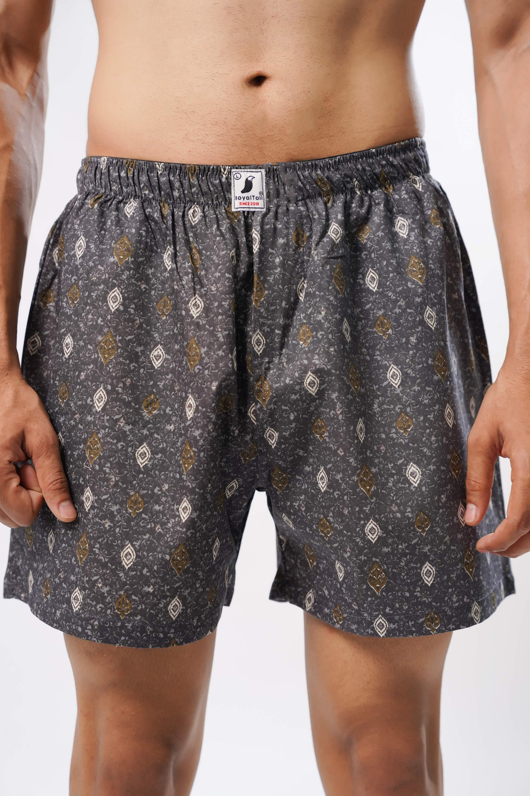Grey Print Boxer Shorts for men – ROYALTAIL