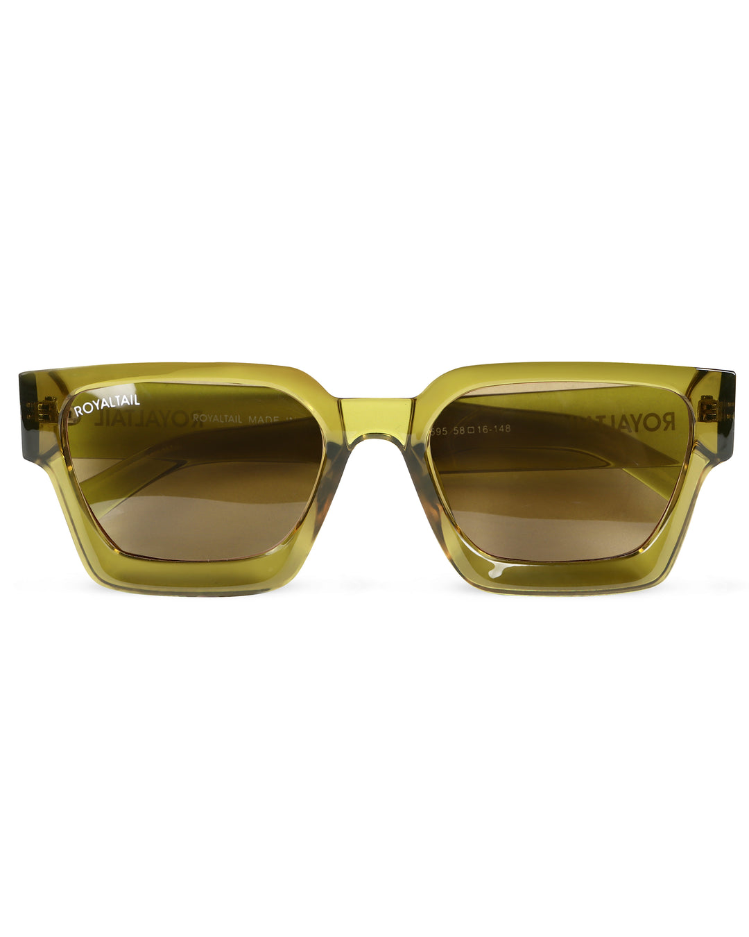 ROYALTAIL haze green thick square sunglasses, brown lens