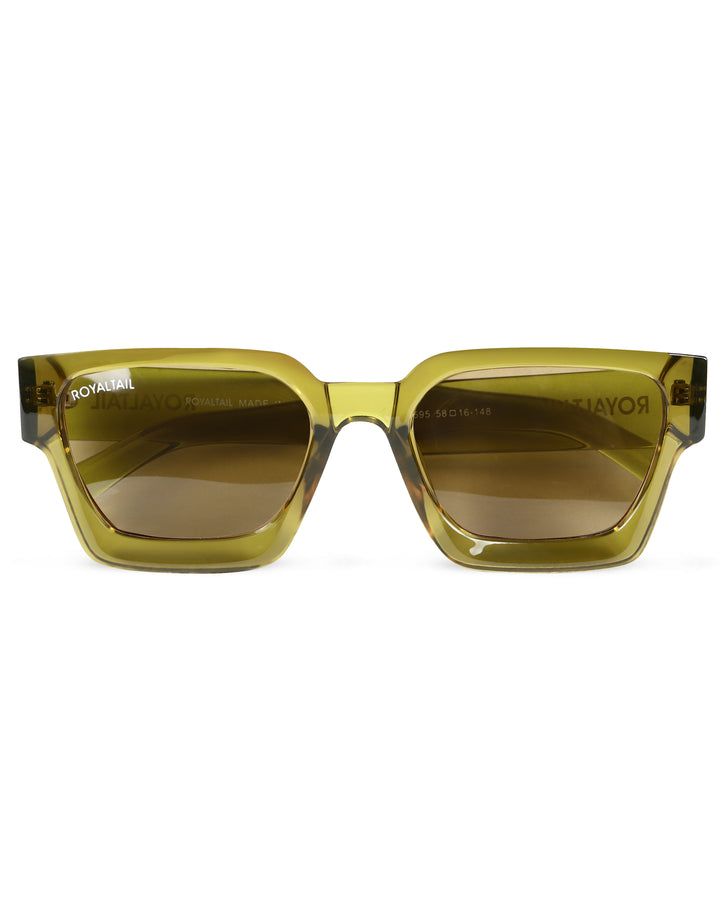 ROYALTAIL haze green thick square sunglasses, brown lens