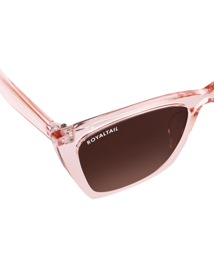 Light pink cat-eye sunglasses with brown lenses, photo 4
