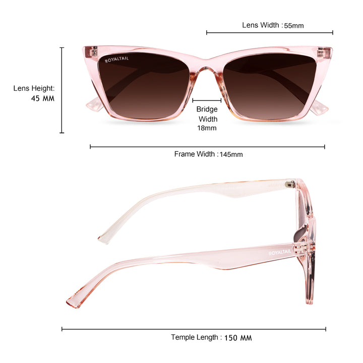Light pink cat-eye sunglasses with brown lenses, photo 9