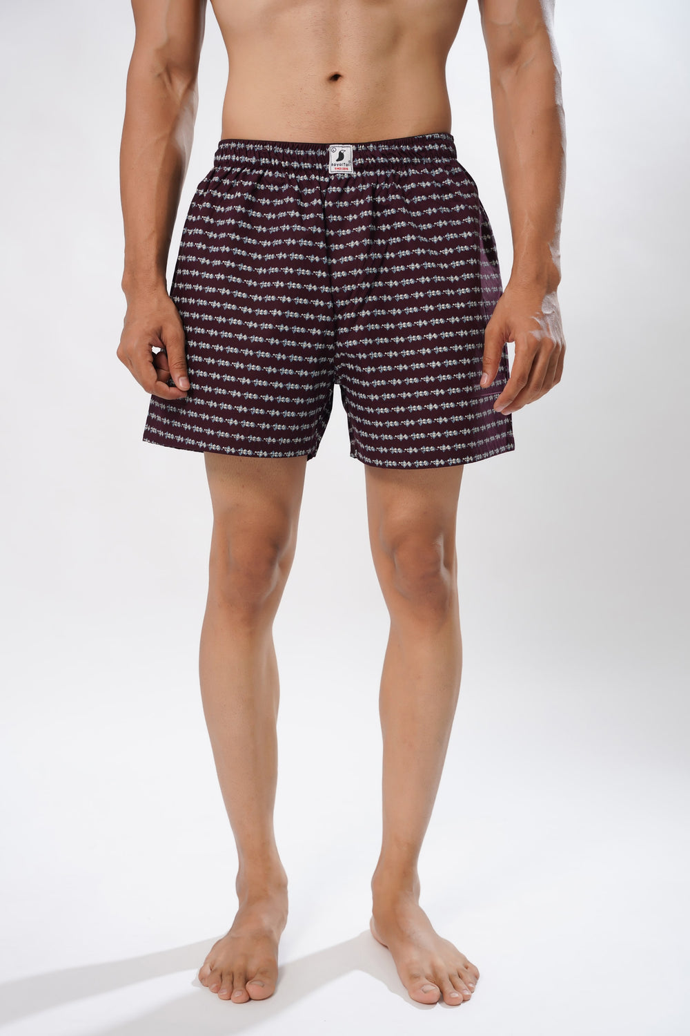 Men's Maroon Print Boxer Shorts