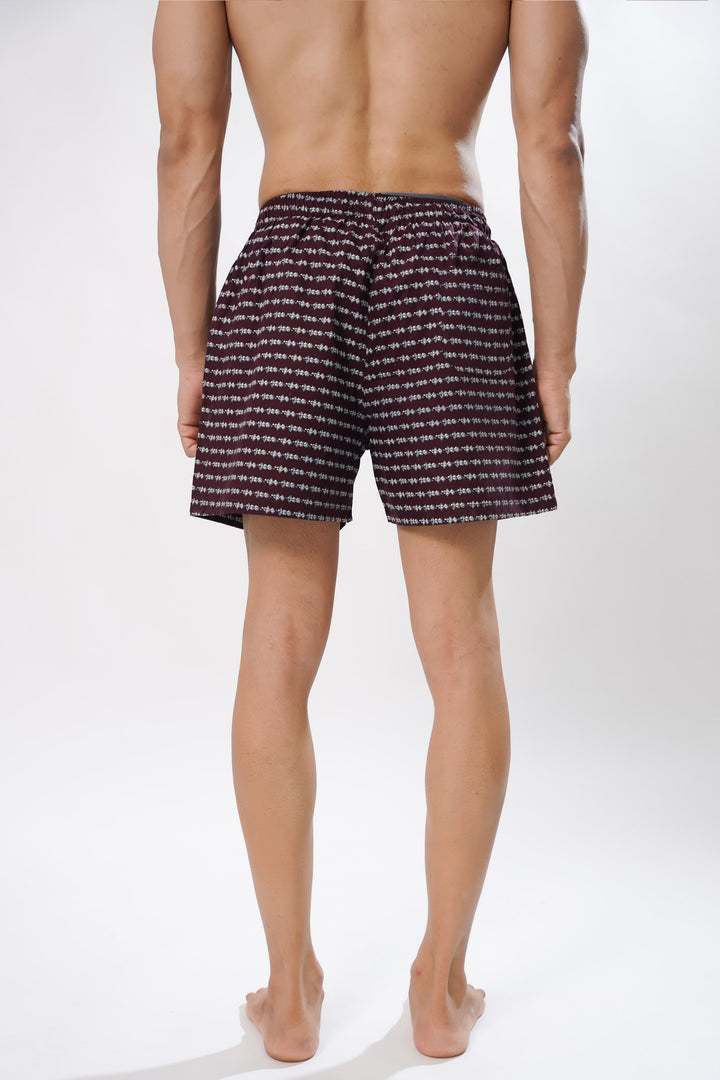 Maroon Print Boxer Shorts for men, photo 5