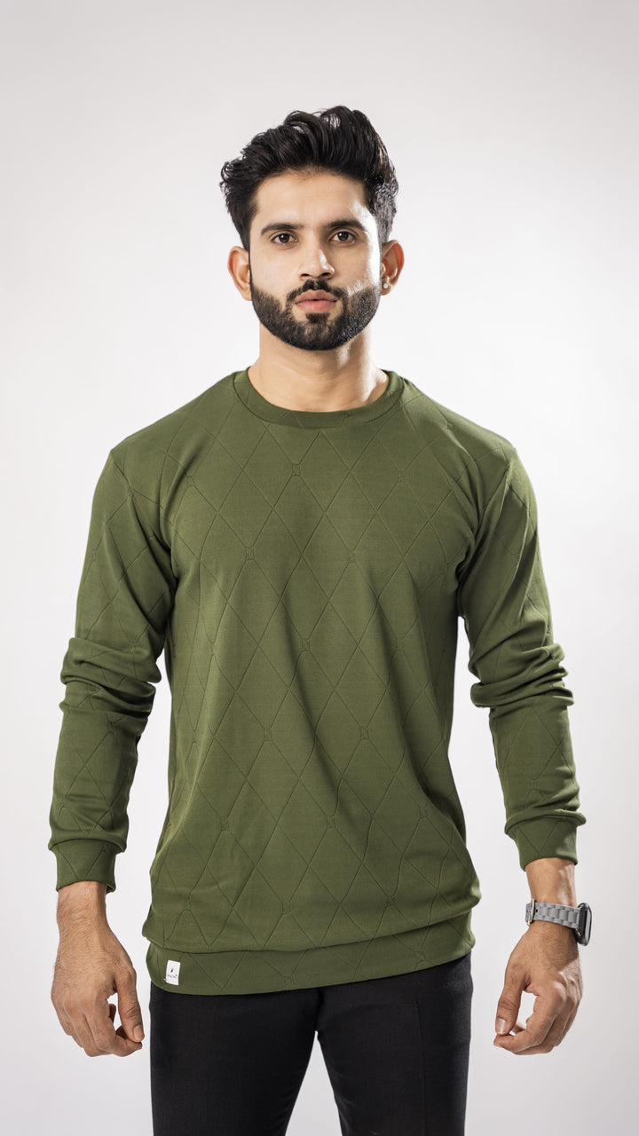 Moss Green Full Sleeve Organic Cotton T-Shirt for men, photo 5
