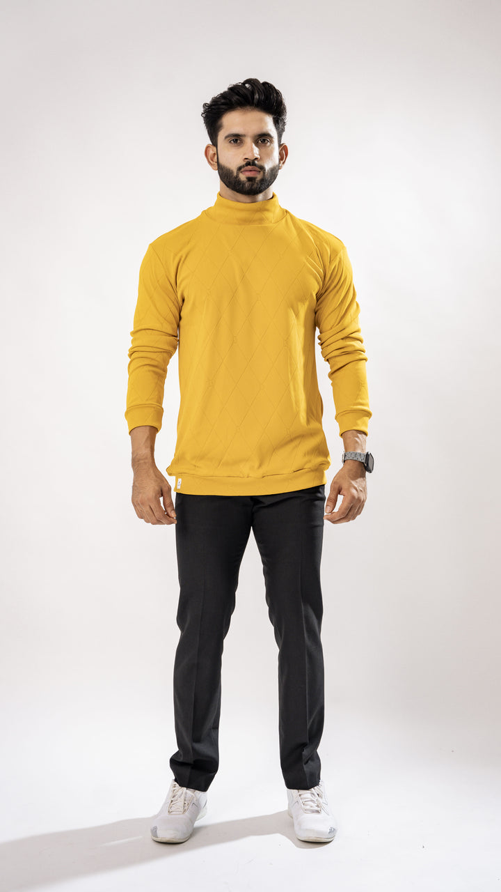 Mustard Yellow High Neck T-Shirt by ROYALTAIL