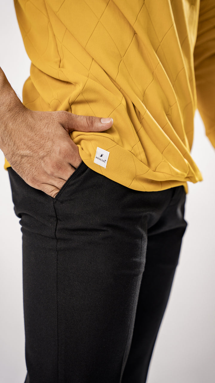 Mustard Yellow High Neck T-Shirt for men, photo 7