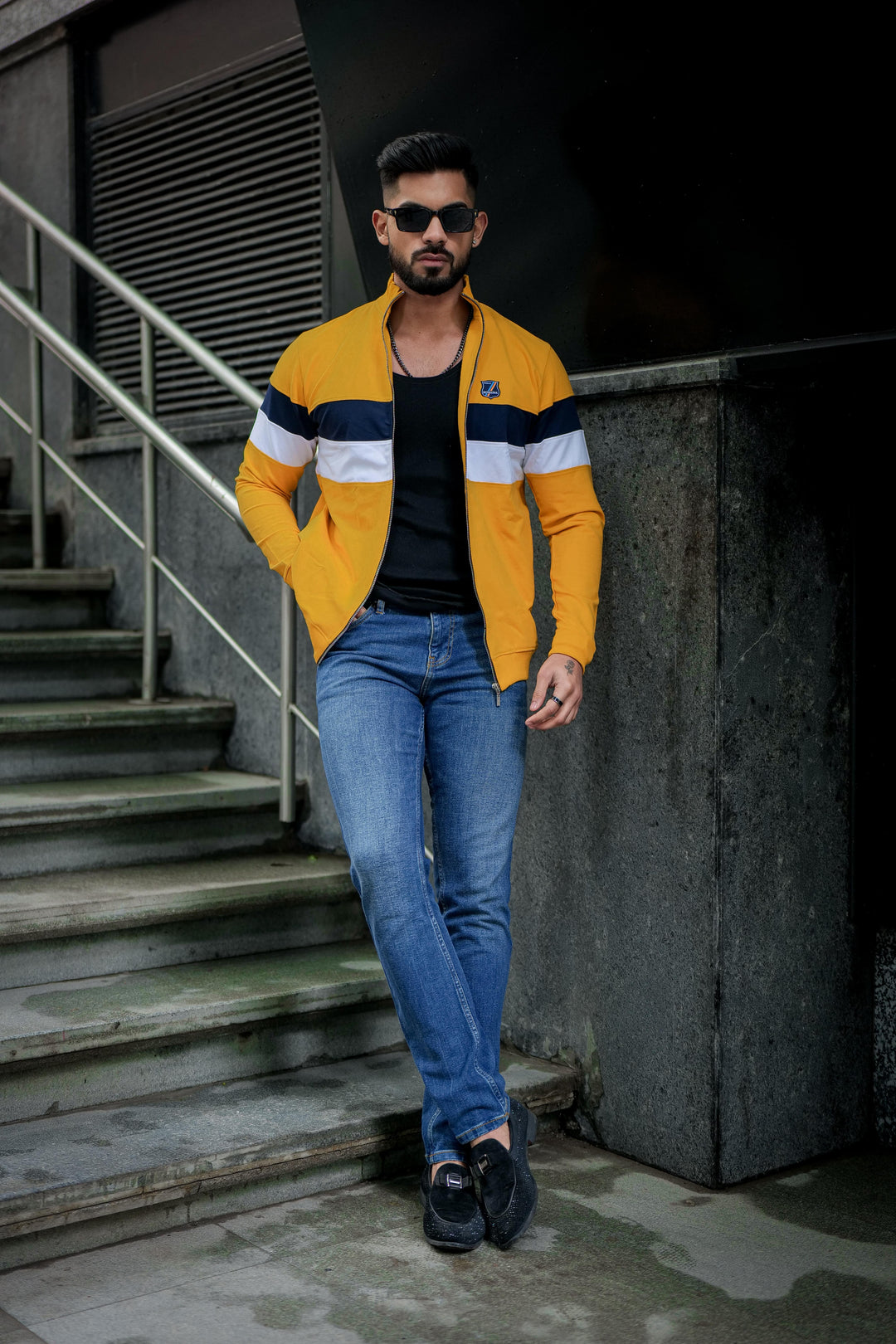 Mustard Yellow Organic Cotton Sweatshirt for men, photo 5