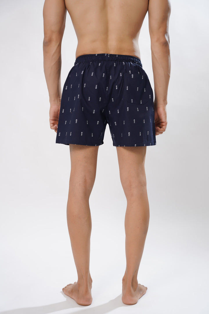 Navy Blue Coconut Print Boxer Shorts for men, photo 5