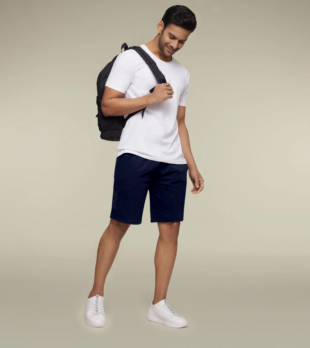 Men's Navy Blue Cotton Shorts