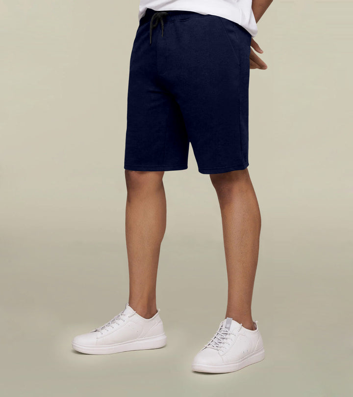 Navy Blue Cotton Shorts by ROYALTAIL